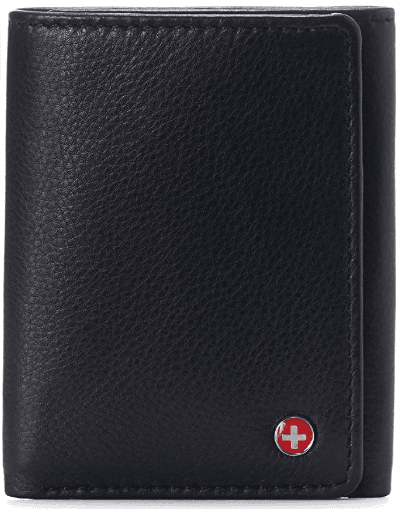 genuine leather trifold wallet