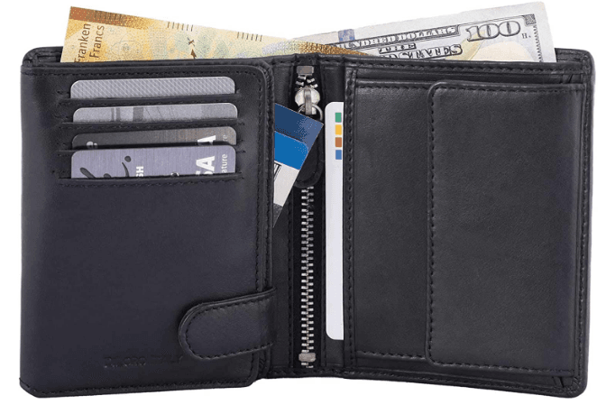 Men's Wallet with Zipper Inside 