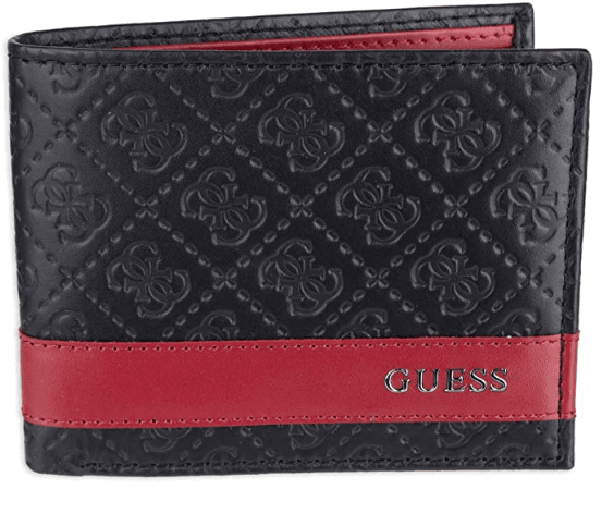 Red leather wallet men's