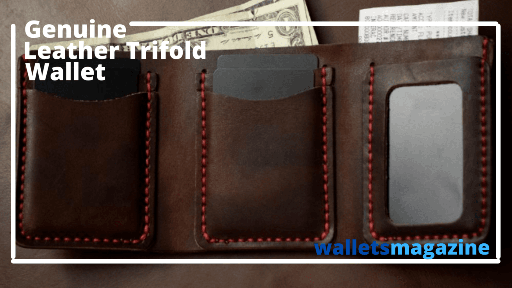 Genuine leather trifold wallet