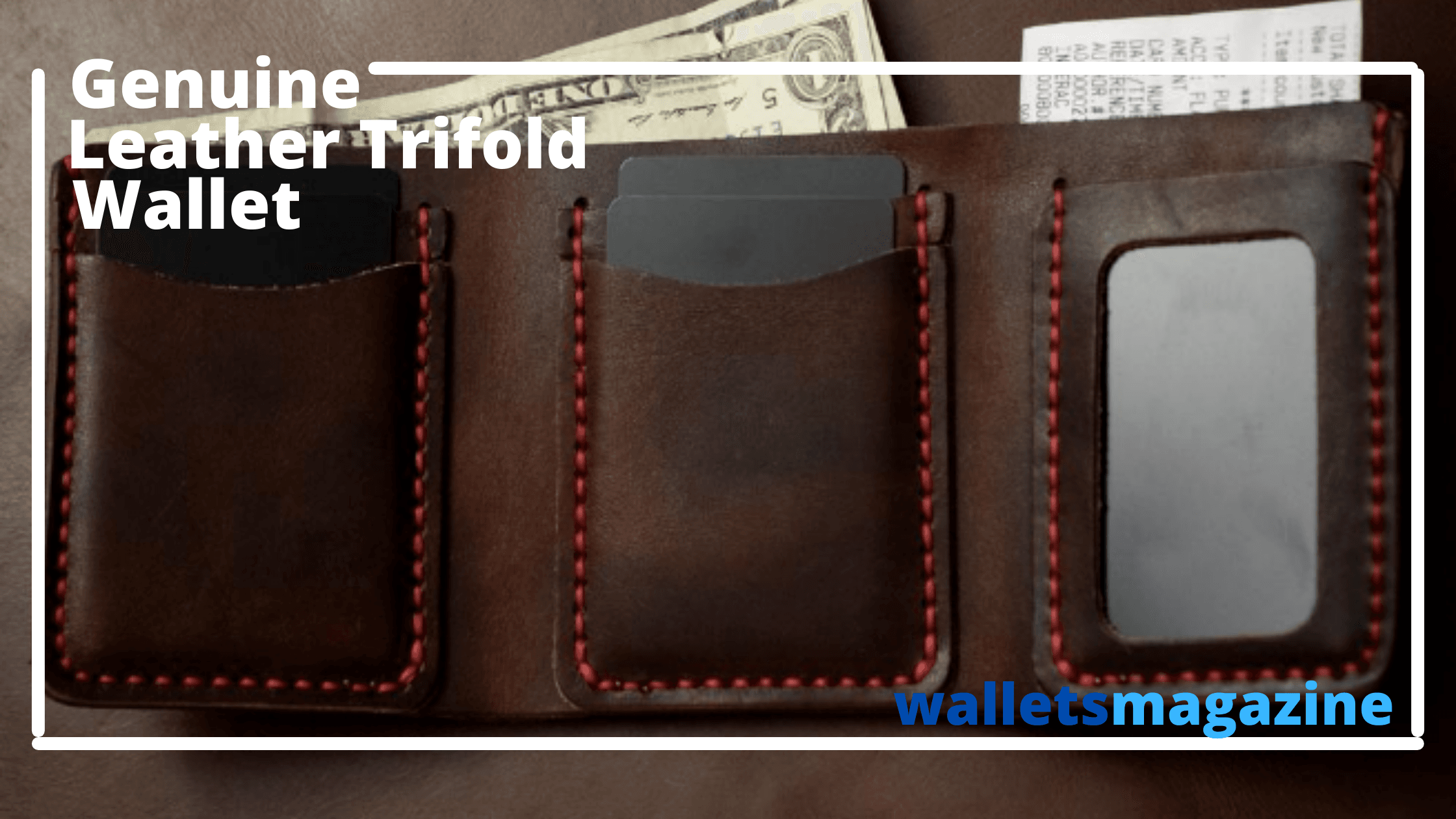 Genuine leather trifold wallet