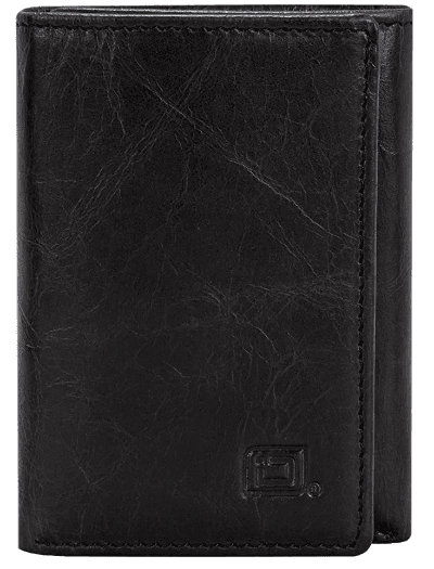 genuine leather trifold wallet