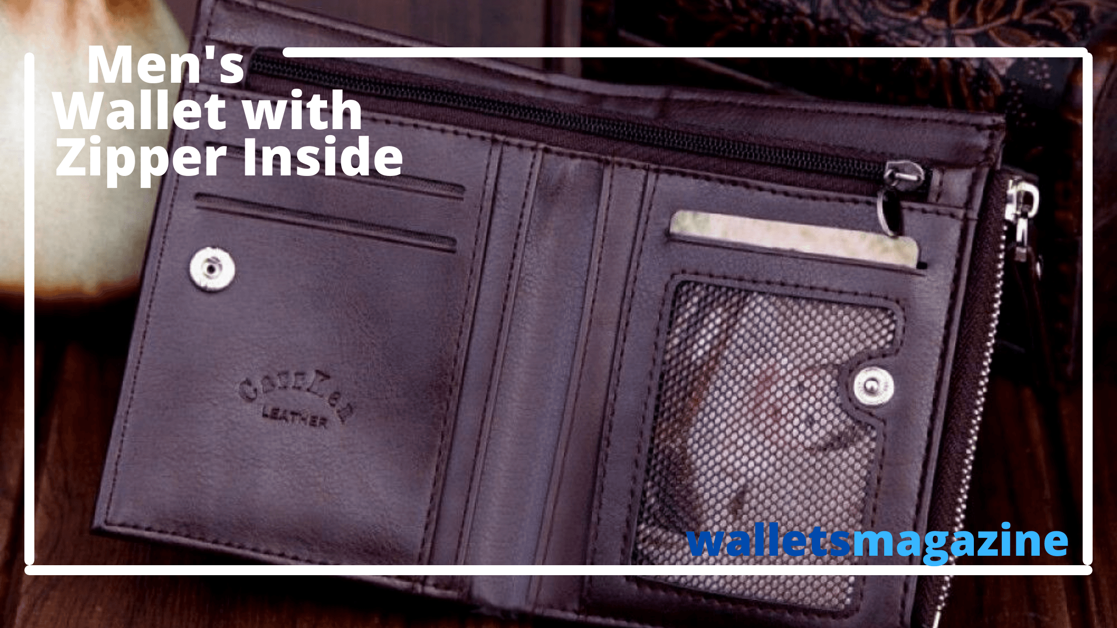 mens wallet with zipper inside