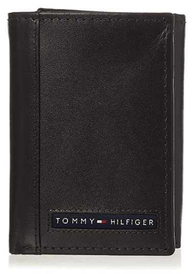genuine leather trifold wallet